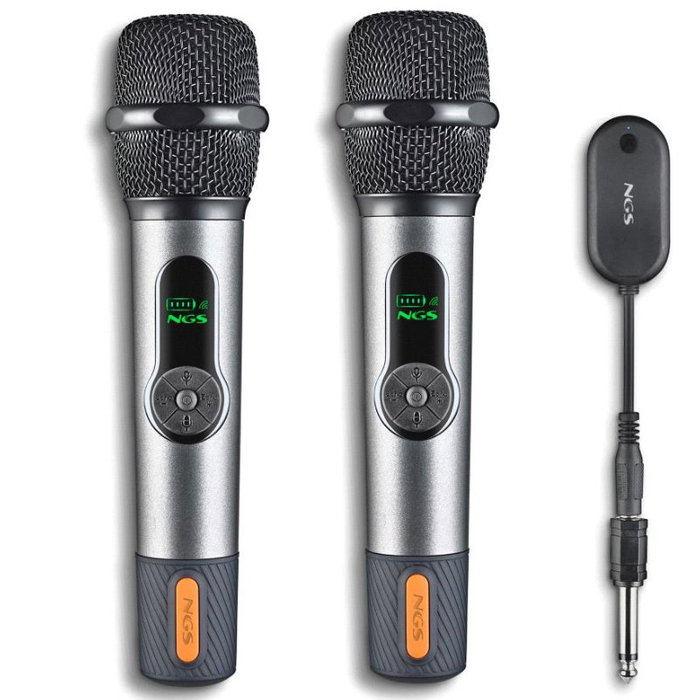 NGS Singer Star Duo Pack de 2 Micrófonos Inalámbricos Negro